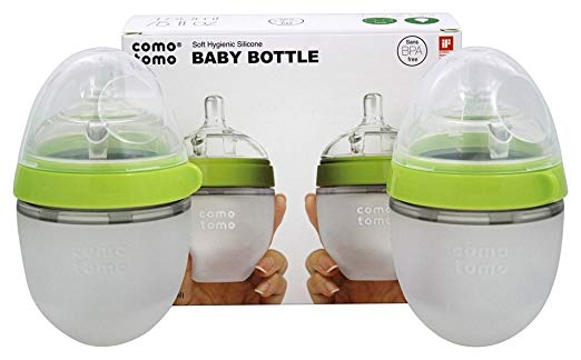 Comotomo - Soft Hygienic Silicone Baby Bottle Twin Pack 0-3m Green - 5 oz.