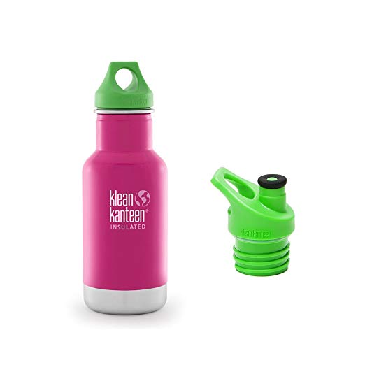 Klean Kanteen Vacuum Insulated Kid Kanteen Bundle with 2 Caps (Loop Cap and G... (Dragon Fruit + Sport Cap)