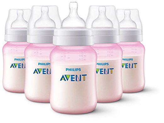 Philips Avent Scf404/57 Anti-Colic Bottles Pink, 9oz, 5 Pack