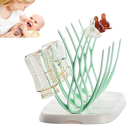 Bottle Drying Rack and Dish Dryer BFA Free, Baby Bottle Nipple Shelf Cup Holder and Feeding Bottles Drying Holder for Toddler Infants