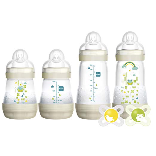 MAM Newborn Gift Set, Best Pacifiers and Baby Bottles for Breastfed Babies,