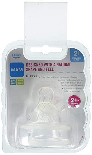 MAM Medium Flow Nipple, 2+ Months - 6 Pack