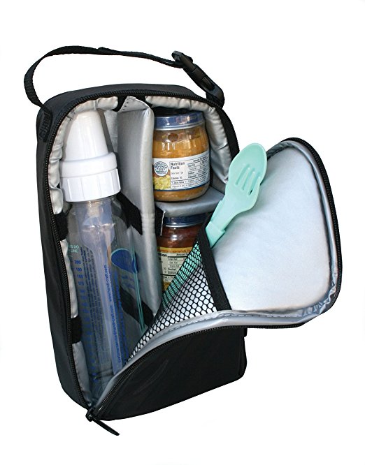 JL Childress Pack 'N Protect Tote for Glass Bottles and Jars, Black