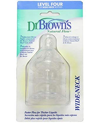 Dr. Browns Wide Neck level 4 Silicone Nipples - 3 pack