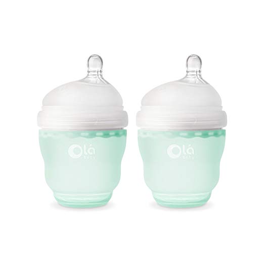 Olababy Gentle Baby Bottle (4oz, Mint) Set of Two