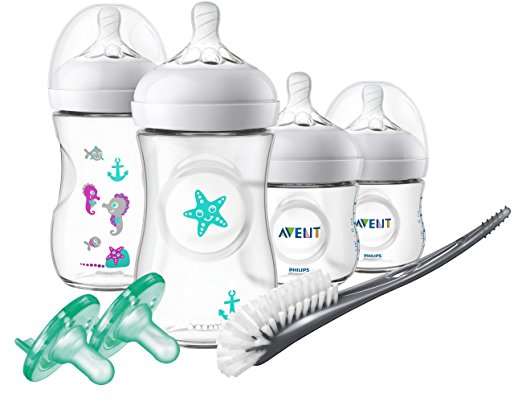 Philips Avent Natural Baby Bottle Gift Set Seahorse Design, SCD113/37