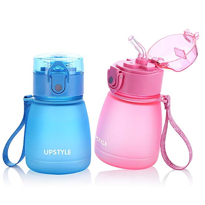 UPSTYLE Sippy Cup Children Mini Water Botter with Straw Leak Proof Portable Sports Water Bottle Travel Milk Juice Trainer Cup Toddler Learner Mug for Kids Food-Grade PC