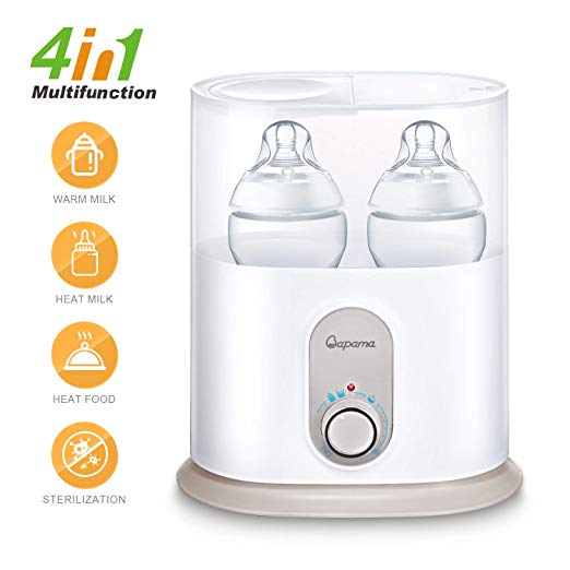 Baby Bottle Warmer,Bottle Sterilizer 4 in 1 Function with Automatical Power-Off,Precise Temperature Control and Fast Warming,Fit Most Brands Baby Bottles