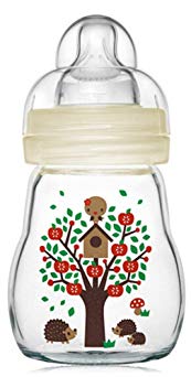 MAM Glass Baby Bottle Wide Neck 170ML,Beige