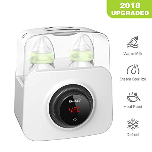 Bable Bottle Warmer, Bottle Steam Sterilizer Multipurpose Baby Bottle Warmer with LCD-Display and Accurate Temperature Control