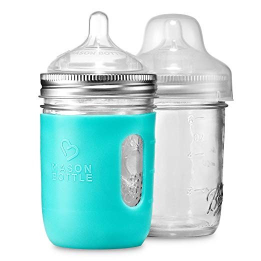 8 oz. Mason Bottle DIY Kit: BPA-Free Glass Baby Bottles You Can DIY Using Mason Jars From Home, Made in the USA.