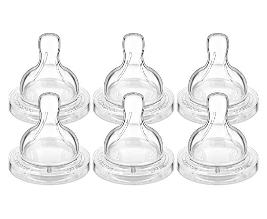 Philips Avent 6 Pack BPA Free Classic Newborn + Slow Flow Nipple