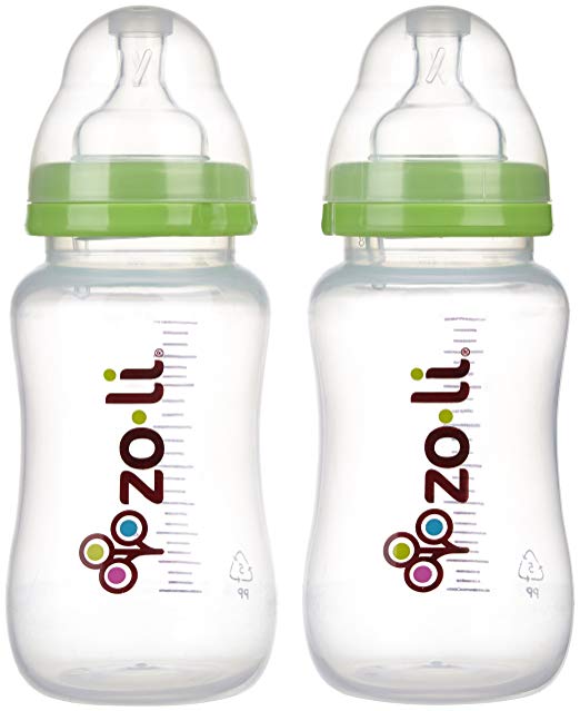 Zoli Baby Baby Bottle with Anti Colic Nipples - 10 oz - 2 ct