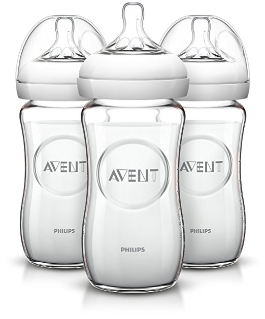 Philips AVENT Natural Glass Bottle, 8 Ounce (Pack of 3)