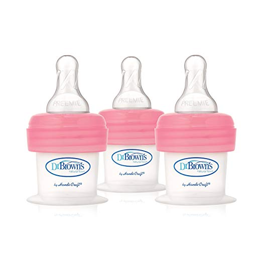 Dr. Brown's 15 CC First Feeder Bottle System with a Preemie Level Nipple, 3 Count, Pink