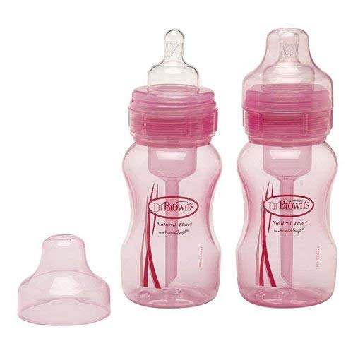 Dr. Brown's Wide Neck Bottle - Pink - 8 oz - 2 ct