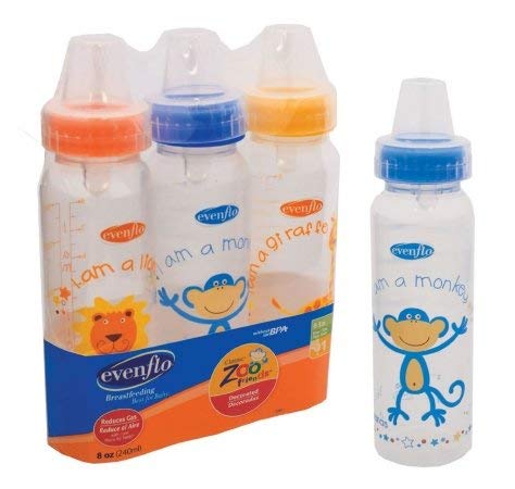 Evenflo Zoo Friends Bottle - 8 oz - 3 pk