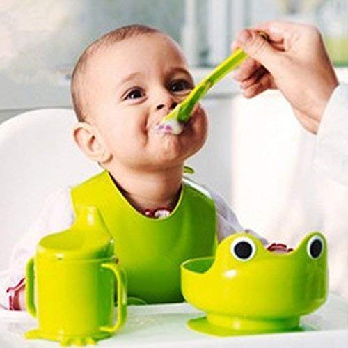 4 pcs/set Baby Cup/ Bowl/ Spoon/ Bibs Kids Tableware Set Green Baby Products Dinnerware from IKEA