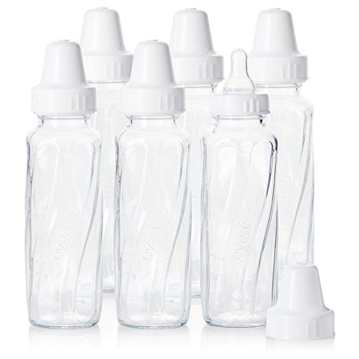 Evenflo Feeding Classic Glass Twist Bottles, 8 Ounce (Pack of 6)