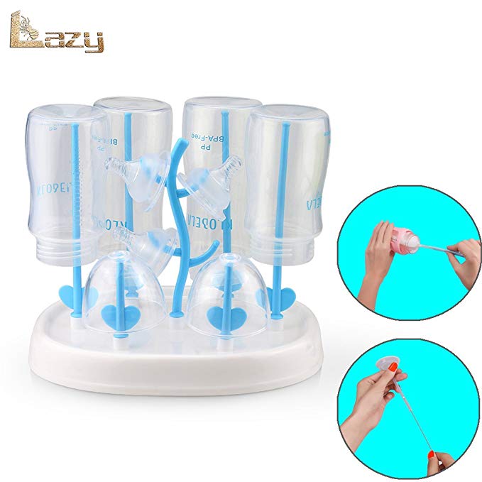 Bottle drying rack，easy to clean baby bottles dryer，healthy materials，baby bottle rack（sky blue）