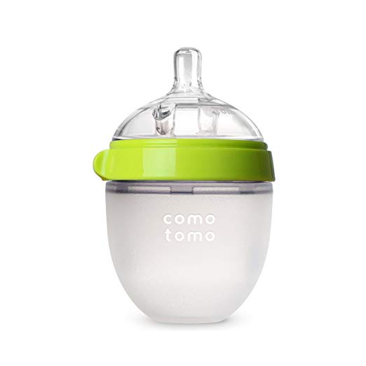 Comotomo Natural Feel Baby Bottle, Green, 5 Ounces