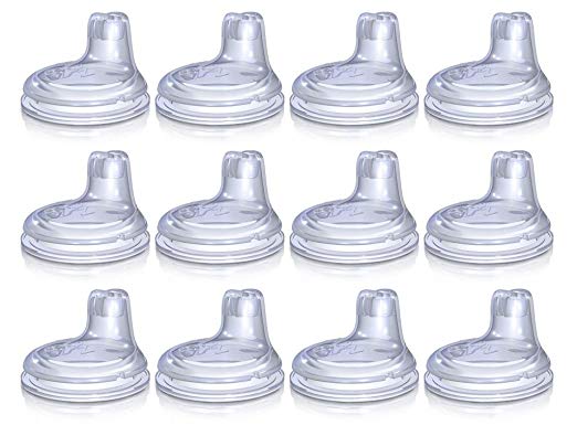 Nuby Soft Silicone No-Spill Replacement Spout - 12 Pack