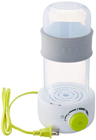 BEABA Quick Baby Bottle Warmer, Steam Sterilizer, Baby Food Heater (3-in-1) Warm Milk in Just Two Minutes, BPA and Lead Free, Simple Temperature Control, Fits All Bottle Sizes - Even Wide Neck, Neon