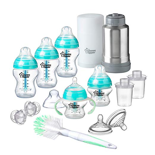 Tommee Tippee Advanced Anti Colic Newborn Baby Bottle Feeding Gift Set - Teal