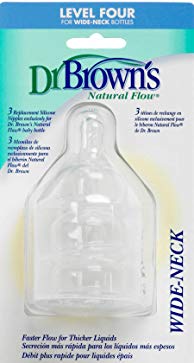 Dr. Brown's Natural Flow Level 4 Wide Neck Nipple, 3 Pack (Discontinued by Manufacturer)